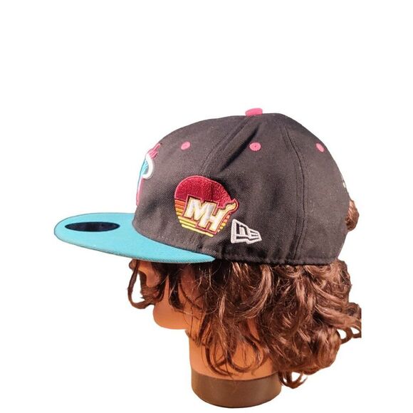 Miami Heat NBA Snapback Hat New Era 9Fifty Graphic Print Basketball Sportswear - Picture 3 of 9